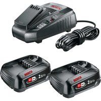 Bosch Genuine GREEN 18v Cordless Li-ion Twin Battery 2.5ah and 3A Fast Charger 2.5ah
