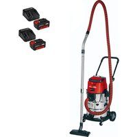 Einhell TE-VC 36/30 Li S 36v Cordless Stainless Steel Wet and Dry Vacuum Cleaner 30L 2 x 4ah Li-ion Charger