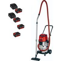 Einhell TE-VC 36/30 Li S 36v Cordless Stainless Steel Wet and Dry Vacuum Cleaner 30L 4 x 4ah Li-ion Charger