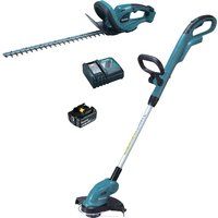 Makita 18v LXT Cordless Grass and Hedge Trimmer Kit 1 x 5ah Li-ion Charger