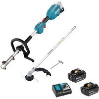 Makita 18v LXT Cordless Split Shaft Garden Multi Tool Kit 2 x 5ah Li-ion Charger