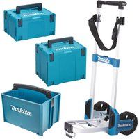 Makita 2 Piece MakPac Connector Stackable Power Tool Case Set, Case Trolley and Tote