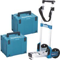 Makita 2 Piece 821552-6 MakPac Connector Stackable Power Tool Case Set and Case Trolley