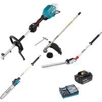 Makita DUX18 18v LXT Cordless Brushless Split Shaft Garden Multi Tool Set 1 x 5ah Li-ion Charger