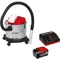 Einhell TE-AV 18/15 Li 18v Cordless Ash Vacuum Cleaner 15L 1 x 5.2ah Li-ion Charger