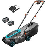 Gardena POWERMAX 32 P4A 18v Cordless Rotary Lawnmower 320mm 2 x 4ah Li-ion Charger