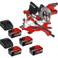 Einhell TE-SM 36/210 36v Cordless Sliding Mitre Saw 210mm 4 x 5.2ah Li-ion Charger No Case