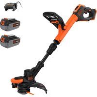 Black and Decker BCSTR918 18v Cordless Resin Blade Telescopic Grass and Edge Trimmer 280mm 2 x 4ah Li-ion Battery Charger