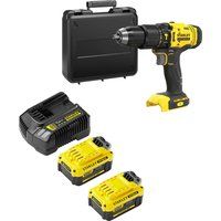Stanley Fatmax V20 SFMCD711 18v Cordless Combi Drill 2 x 4ah Li-ion Battery Charger Case