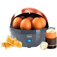 Neo Grey and Copper Electric Egg Cooker Boiler Poacher & Steamer Fits 7 Eggs