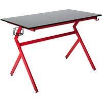 Neo Direct Red Neo Ergonomic Gaming Desk with Headphone Hook Cup Holder & Cable Management