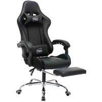 Neo Direct Black Leather Gaming Racing Recliner Chair With Footrest