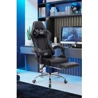 Neo Direct Black Leather Gaming Racing Recliner Chair With Footrest