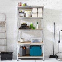 Neo 5 Tier Large Tall Steel Heavy Duty Garage Shed Pantry Standing Metal Shelving Racking Rack Unit Storage Organiser Racks 180x90x41 (Galvanised)