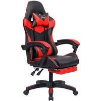 Neo® Executive PU Leather Sport Racing Car Gaming Office Chair With Lumbar Support With Footrest (Red)