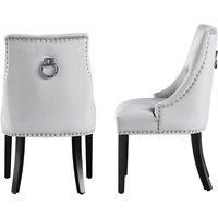 2 Cheshire Velvet Chairs With Knocker - Black Or Grey