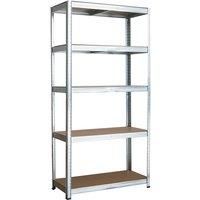 2 Pack Galvanised Heavy Duty 5-Tier Shelving Units - 3 Colours - Black