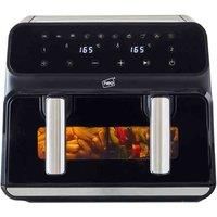 Neo Black Dual Twin Zone Double Drawer Glass Window Electric Air Fryer 8.5L Digital Instant Kitchen Grill Oven 1700W Healthy Frying Cooker Cooking Low Fat Oil Free