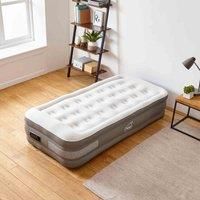 Neo Inflatable Air Mattress Bed with Built-in Electric Pump Blow Up Self-Inflation/Deflation Flocked Surface Guest Airbed Home Portable Camping (Single)