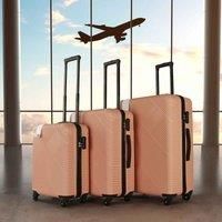 Neo 3 Piece Hard Shell Luggage Suitcase Set ABS Expandable Handle Inbuilt Lock