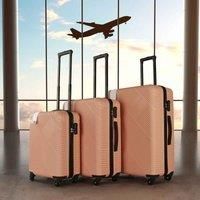 Neo 3 Piece Hard Shell Luggage Suitcase Set ABS Expandable Handle Inbuilt Lock