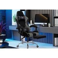 Recliner Massage Gaming Chair With Leg Rest - 4 Colours - Black