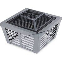 Outdoor Fire Pit BBQ Grill Camping patio Heater Large Log Burner Wood