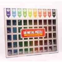 Professor Puzzle 50 Metal Puzzles Collection | Ultimate Brain Teasers for Adults and Kids | Challenging IQ Problems In 10 Difficulty Levels | Great for Family Game Night | Ideal Mind Bender Gift