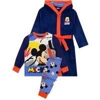 Disney Boys Pyjamas and Dressing Gown Set Mickey Mouse Blue 4-5 Years