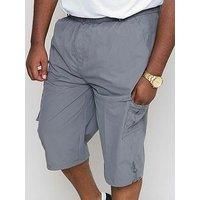 Big Men's Duke D555 Kingsize Mason 3/4 Long Cargo Shorts Dark Grey 2XL-6XL