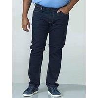 D555 Duke Mens Kingsize Relaxed Comfort Tapered Fit Stretch Jeans Indigo 52 Waist Regular Leg (Cedric)