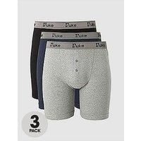 Duke London Kingsize Driver Boxer Briefs 3-Pack Gry/Blk/Nvy 2XL-6XL RRP £25.00