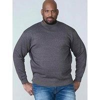 D555 Duke Mens Kingsize Sweatshirt Full Sleeve Crew Neck Plain Grey 8XL (Sweat)
