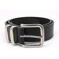 Duke D555 Mens Noah Big Tall Double Metal Loop Leather Belt - Black