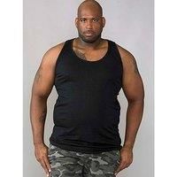 Mens Plus Size Duke D555 Fabio Plain Muscle Vest Black 2XL-7XL