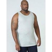 D555 Mens Adults Fabio Plain Muscle Vest Grey 3XL