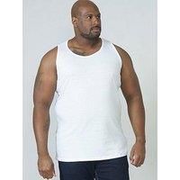 D555 Mens Adults Fabio Plain Muscle Vest White 4XL