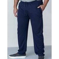 D555 Big Mens Navy Lightweight Fleece Jogging Bottom Open Hem 1XL-8XL(KS1420N-K)