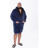 D555 Duke New Quay Super Soft Dressing Gown Navy - 2XL