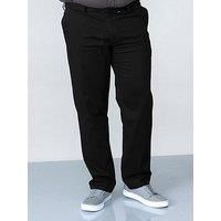 D555 Duke Mens Kingsize Chino Trousers with Belt Loop & Pockets Black 54 Waist Long Leg (Bruno)