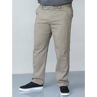D555 Mens Trousers Stretchable Chino Pants Mid Rise Pockets Zip Fly 40-60W