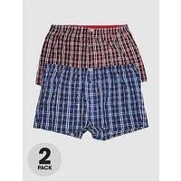 D555 Mens Boxers Cotton Underwear Plaid Pattern Trunks 2 Pack Shorts 2XL-8XL