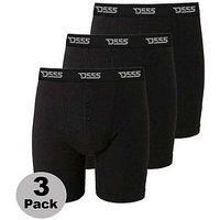 3 Pack of D555 Mens Driver II Kingsize Underwear Boxer Shorts - Black - 1XL