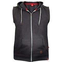 D555 Men’s Zip Up Hoodie Classic Sleeveless Jacket with Side Pockets 2XL-8XL