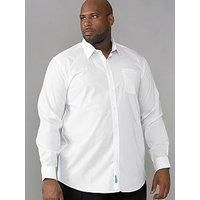 Duke D555 Mens Kingsize Full Sleeve Smart Shirt Chest Pocket Collar Plain White 7XL (Aiden)