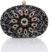 WOMENS LADIES DIAMANTE EMBELLISHED OVAL PROM CLUTCH BAG