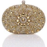 WOMENS LADIES DIAMANTE EMBELLISHED OVAL PROM CLUTCH BAG