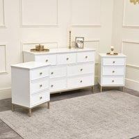 Large Chest of Drawers & Pair of Bedside Tables - Aisby White Range Material: Furniture/Furniture Ranges/Aisby White Range