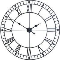 Extra Large Black Metal Skeleton Clock 100cm x 100cm