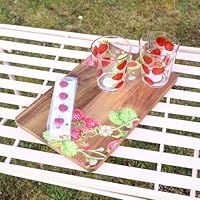 Melody Maison Large Wooden Strawberry Printed Serving Board - 45cm x 24cm